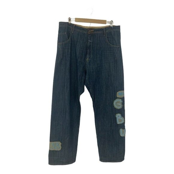 Vintage Marithe Francois Girbaud Mens Size 36 Baggy Loose Fit Jeans Patches - Picture 1 of 7